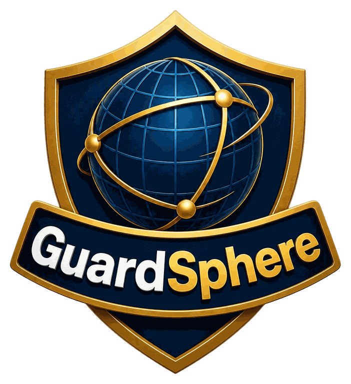 GuardSphere shield and globe logo